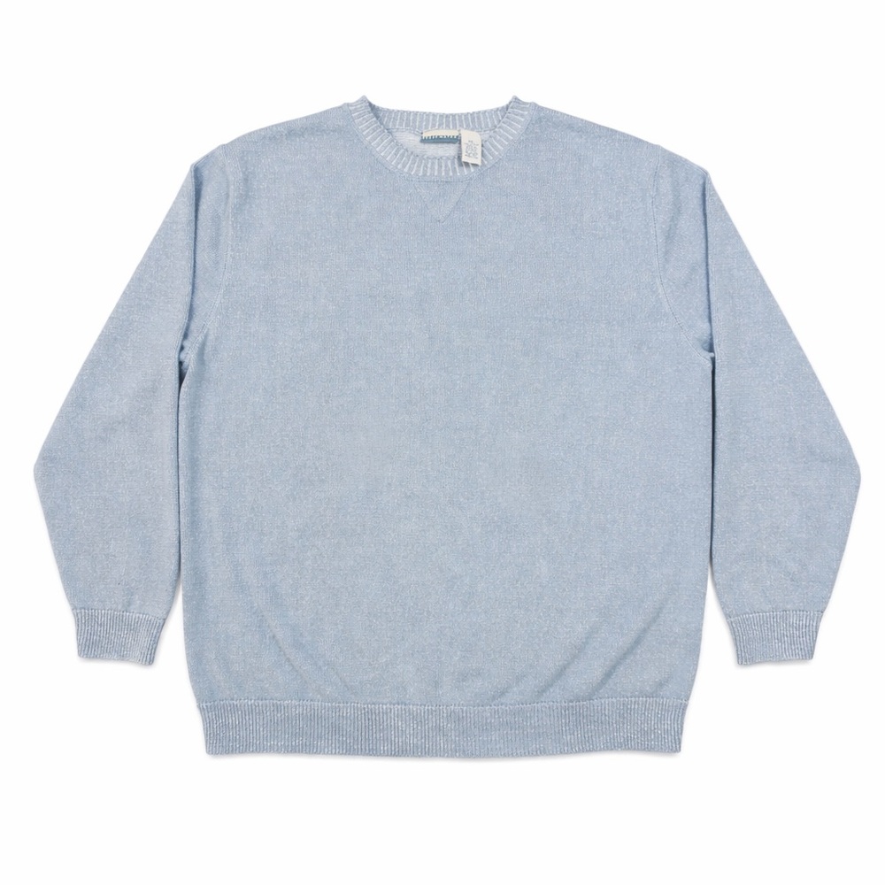Men's Sky Blue 100% Cotton Crewneck Sweater